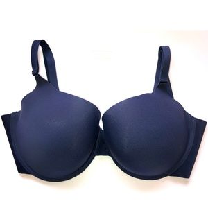 ADRIENNE VITTADINI STUDIO Push Up Bra Navy Blue Adjustable Underwire Padded 40D